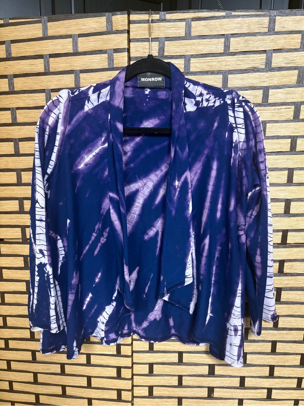 Monrow indigo tie dye cardigan size small